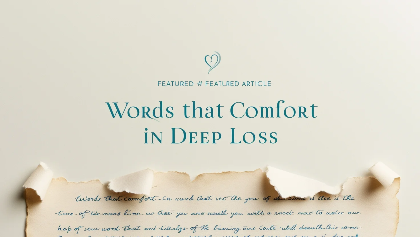 Words That Comfort in Deep Loss