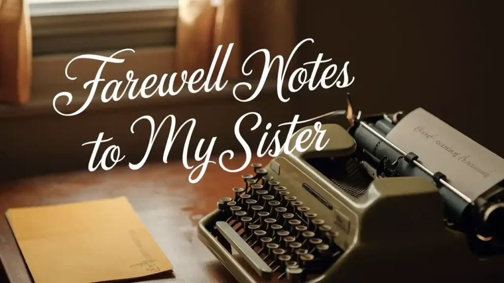 Farewell Notes to My Sister