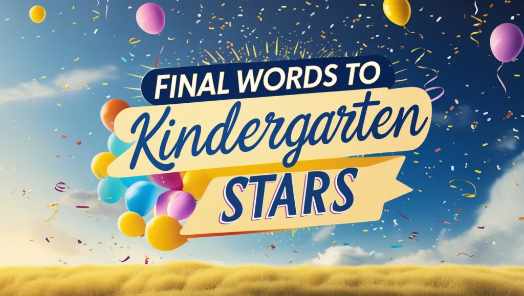 Final Words to Kindergarten Stars