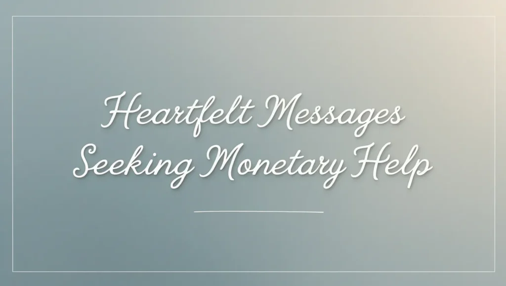 Heartfelt Messages Seeking Monetary Help