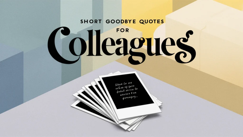 Short Goodbye Quotes for Colleagues