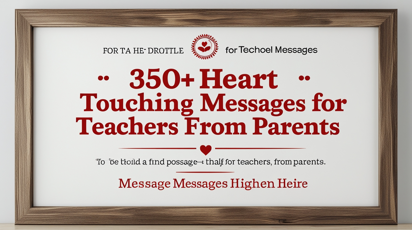 350+ Heart Touching Messages for Teachers From Parents