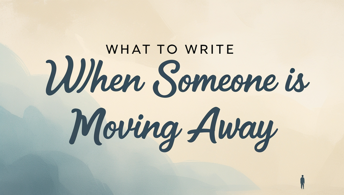 What to Write When Someone Is Moving Away