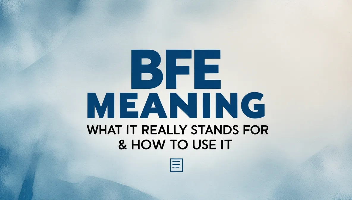 BFE Meaning: What It Really Stands For & How to Use It