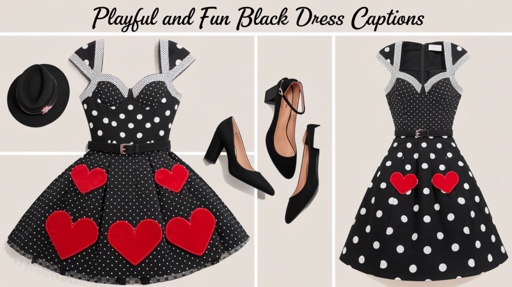 Playful and Fun Black Dress Captions