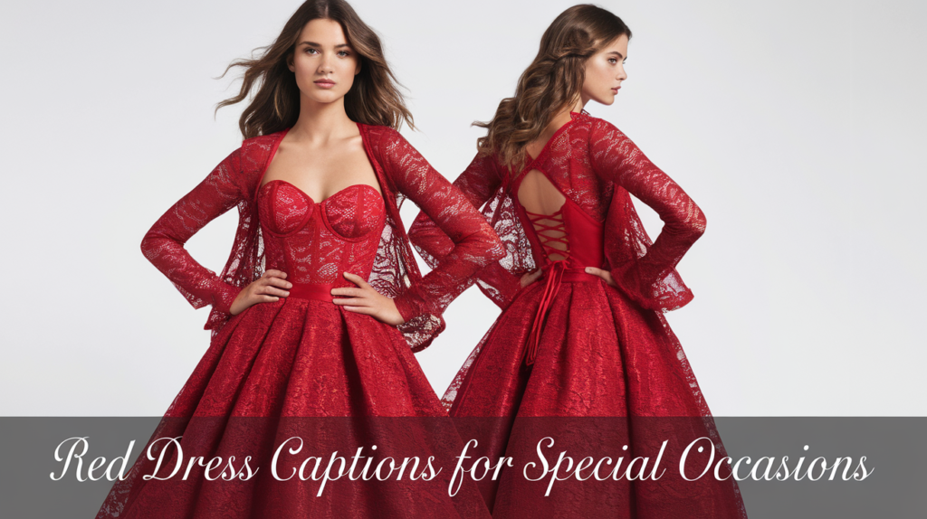 Red Dress Captions for Special Occasions