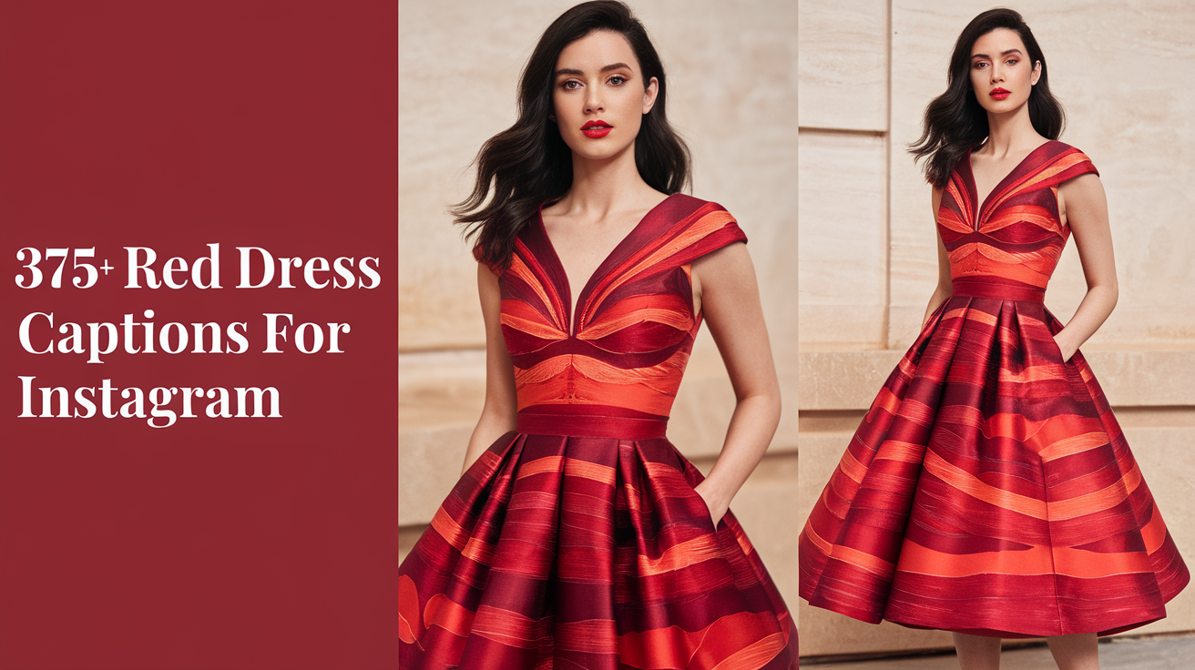 375+ Red Dress Captions for Instagram