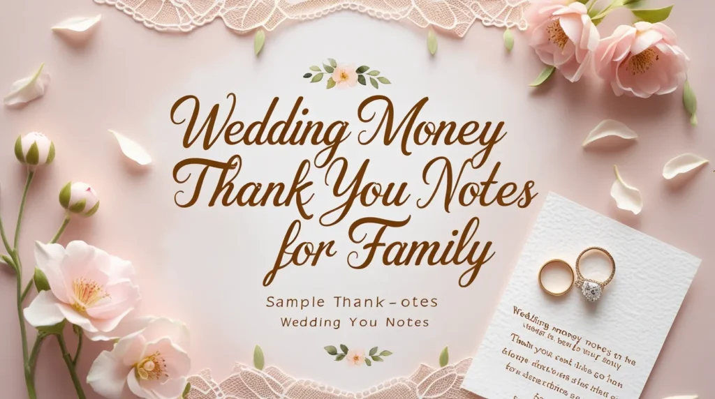 Wedding Money Thank You Notes for Family